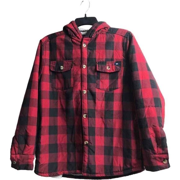 Lucky Brand Plaid Cozy Sherpa Hooded Jacket - Picture 1 of 10